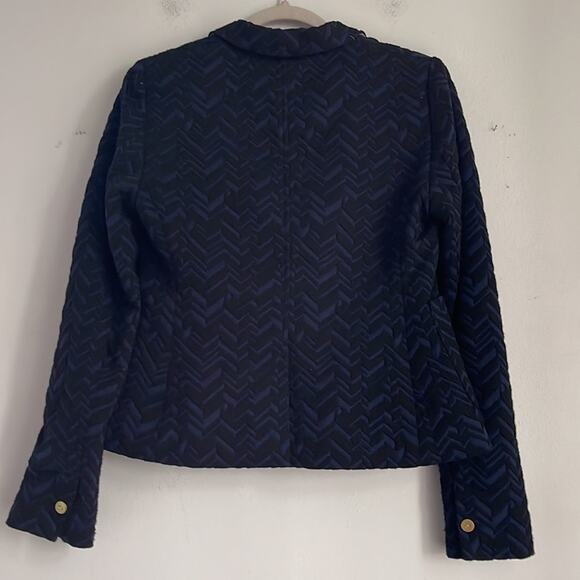 ANTHRO Cartonnier chevron textured single button professional career blazer sz 6 - Picture 6 of 6